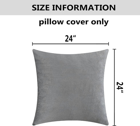 Set 2 (24 24 Inches, Home Brilliant Velvet Decorative Pillow Covers for Sofa Bench of Throw Pillow Cases for Couch