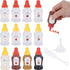 DF DUALFERV DualFerv 12Pcs Mini Ketchup Bottles, Portable Mini Squeeze Bottle, Mini Sauce Condiment