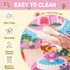 3x4ft Pink Kids Rug for Playroom, Castle Design Bedroom Carpet, Ultra Soft Short Pile Toddler Play Mat, Machine