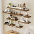 QsQueen Floating Shelves for Wall Solid Wood Square Design Wall Shelf with Hidden Brackets, Space Saving Storage