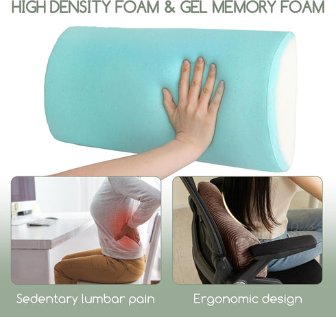 HIGOGOGO Lumbar Support Pillow for Recliner Chair/Accent Chair/Couch, Memory Foam Back Support Cushion for Elderly