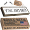 Wood & Metal Southern Sign - Weatherproof Indoor Outdoor Wall Decor with "Y’all Ain’t Right" - Gift-Wrapped & Ready to