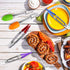 6 Pieces Mini Silicone Tip Tongs, 7 Inch Kitchen Serving Tongs, Small Metal Locking Tongs for Salad Grilling, 6 Colors