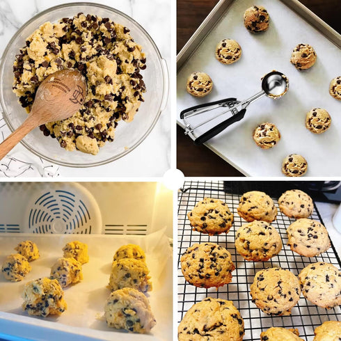 Medium Cookie Scoop, 2 Tablespoon for Baking, Spring-Loaded Cookie Dough Scoop with Comfortable Grip