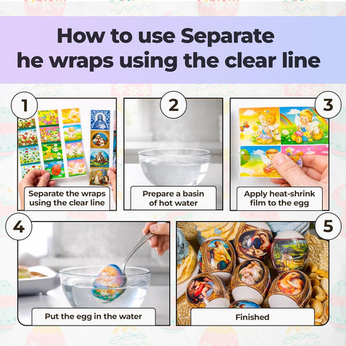 Set 49 of Easter Egg Wraps Heat Shrink Sleeves, Ukrainian Pysanka Pisanka Decorating Kit, Russian Orthodox Egg Covers