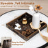 Handles,13"*13"Wood Yangbaga Serving Tray with Decorative Tray for Living Room,Modern Coffee Table Tray,Square Large