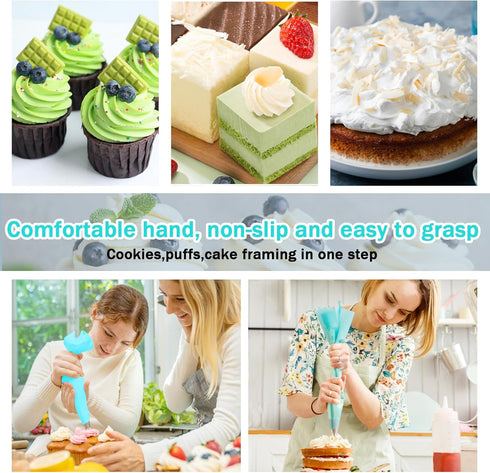 Piping Bags Pastry Bag Set - 100PCS Disposable Cake Decorating Bags with 14 Frosting Tips and 2 Couplers