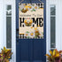 Welcome to Our Home Bumble Bee Spring Summer Decorative Large House Flag, Buffalo Plaid Check Daisy Garden Decor 28x40