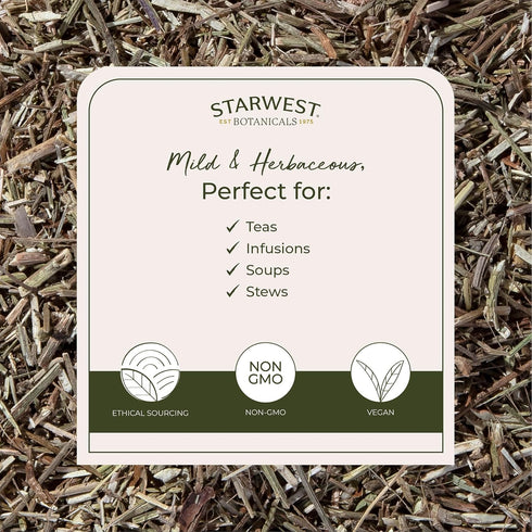 4 oz Starwest Botanicals Organic Vervain Herb - Dried Loose Leaf Herb for Tea & Herbal Blends, Cut & Sifted, Certified