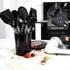 Kitchen Utensils Set | 28 Pcs Silicone Cooking Utensils Set with Holder, Black Stainless Steel Handle Kitchen Gadgets