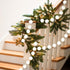 Tegeme 4 Pieces White Felt Pom Poms Garland, 6.6ft Hanging Banner for Halloween, Birthday, Christmas Party