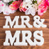 Super Z Outlet White Wooden Mr and Mrs Signs - Wedding Present for Party Table Top Decoration, Home Wall Display Stand