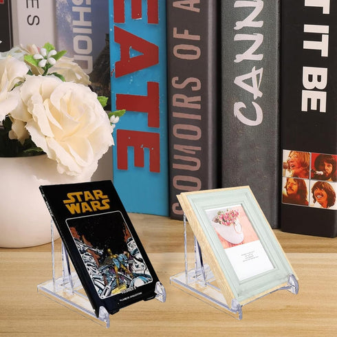 Acrylic Plate Stands, Adjustable Picture Frame Display Holder, Clear Easel Stand for Home Office, Festival Party
