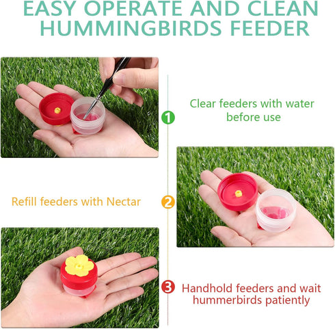 Zopeal 2 Pieces Hummingbird Wrist Feeder, Outdoor Hand Feeder with Adjustable Strap, Mini Hand Feeding Tools