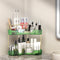 2 Tier Corner Bathroom Organizer Countertop, Vanity Makeup Organizer with Brush Holder,