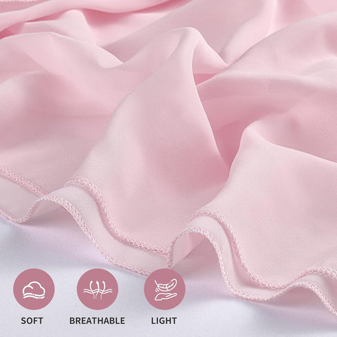 Chiffon Table Runner 27x120 Inches Pink Rustic Sheer Fabric for Wedding, Baby Shower, Birthday Party Decoration
