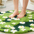 Ouyattle 3ft Cute Green Floral Large Bathroom Rugs Bath Mat Non Slip Washable, Modern Chic Boho Aesthetic Trendy Funky