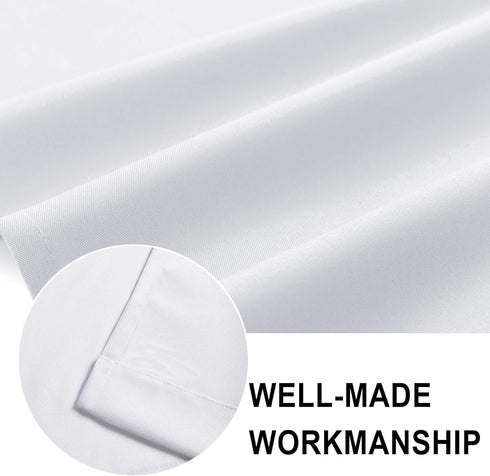 DWCN White Valance Curtains for Living Room, 42 x 18 Inch, Room Darkening Rod Pocket Bathroom/Basement Curtain, 1 Panel