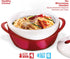 Pinnacle Large Insulated Casserole Dish with Lid, 2.6 qt. - Elegant Hot Pot Food Warmer/Cooler, Red