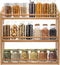 3 Tier Bamboo Spice Rack, Seasoning Jars Rack Shelf Spice Organizer for