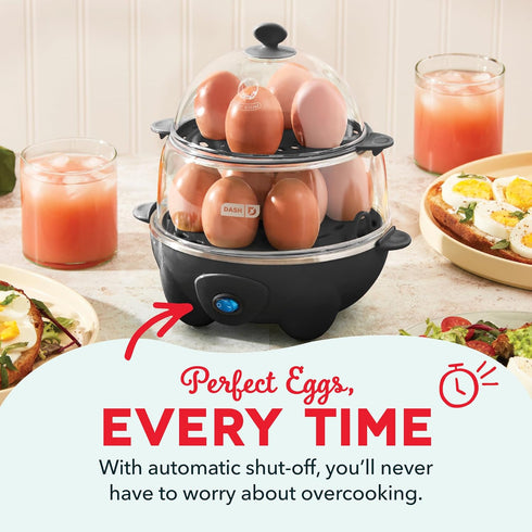 12 Dash Deluxe Egg Cooker - Boiler, Poacher & Steamer - Includes Measuring & Recipe Guide - Dishwasher Safe - BPA Free