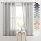 NICETOWN Linen Textured Semi Sheer Curtains, 63 Inches Length, Eyelet Top, 2 PCs, Grey, 52 Inches Wide