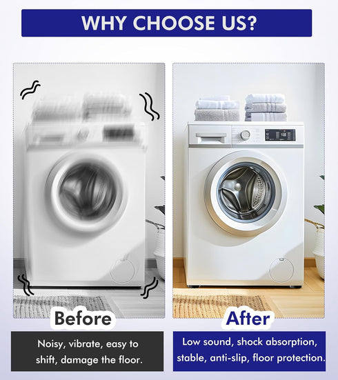 Anti Vibration Pads for Washing Machine, 4 Pack Soundproofing Base, Prevent Sliding Out, Floor Protector for Appliances