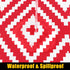 smiry Rectangle Picnic Table Cloth, Waterproof Elastic Fitted Outdoor Tablecloths for 4 Foot Tables, Red