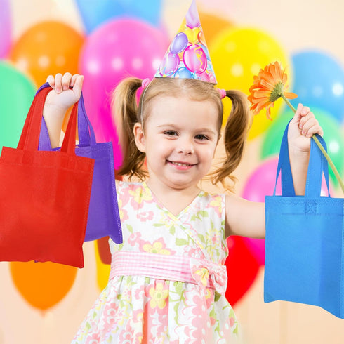 Aneco 30 Pieces Non-Woven Goodie Bags 8 8 Inch Party Favor Gift Bag Reusable Rainbow Cloth