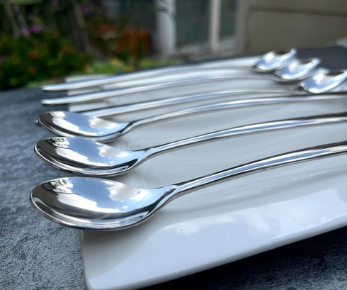 6 Piece Long Handle Spoon Set, 8.5 Inch Ice Tea Spoon, Premium 18/10 Stainless Steel