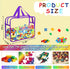 OPELETNNT 6 Packs Books6 Large Toy Storage Bags with Labels, Reusable Clear PVC Board Game Storage, Travel Waterproof