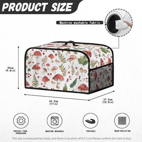 Mushroom Crock Pots Cover, Resistant Oval Slow Cooker Cover with Top Handle, Kitchen Appliance Cover