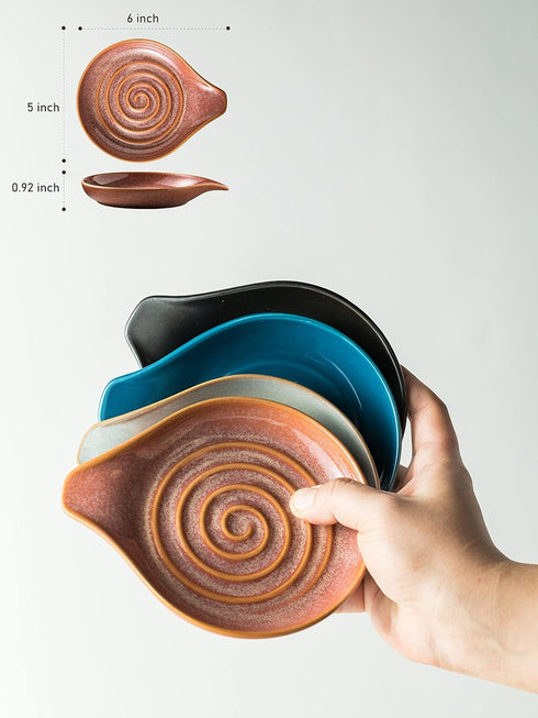 Spoon Rest - Ceramic Cooking Spoon Holder for Kitchen Counter, Large Utensil Rest for Spoons, Ladles, Tongs, Spatula, 5