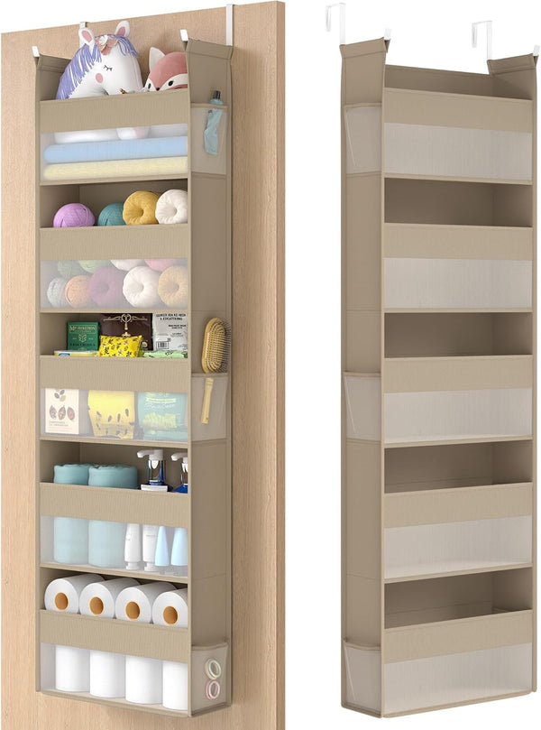 SONGMICS Over The Door Organizer, Hanging Door Organizer with 5 Large Pockets,