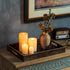 Hanobe Brown Decorative Serving Trays: Rustic Brown Rectangle Tray Decor with Cutout Handles for Coffee Table Ottoman