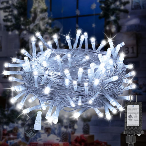 33FT 100LED Christmas Lights Plug in,Connectable Fairy Lights with Plug/Timer/8 Modes, Christmas