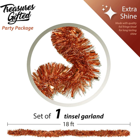 Valentine's Day Decorations - Rose Gold Tinsel Garland Metallic Streamers for Indoor and Outdoor Celebrations