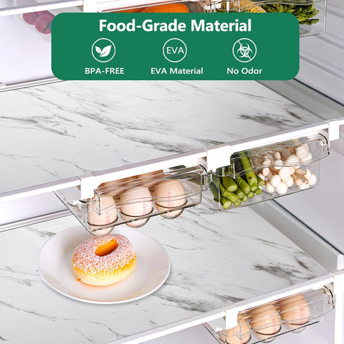 Shelf Drawer Liner for Kitchen Cabinet Non-Slip Refrigerator Liners Non-Adhesive Waterproof Oil-Proof Protect Kitchen Mat Easy to Clean EVA Material for Bathroom, Pantry, Marble 12 in x 10 FT by CLENAT