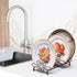 Simple Houseware Vertical Plate Stand Holder, 6-Compartment Dish Rack with Elegant Wire Design, Black Organizer
