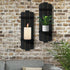 SUJUN Set 2 Rustic Candle Holder of Vintage Black Wooden Wall Sconces for Fireplace, Bedroom & Living Room Farmhouse