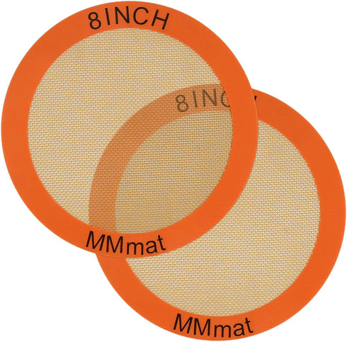 Silicone Baking Mats Set of 2, Round Non-Stick Reusable Air Fryer Liners, Best German Silicone - 8 Inch