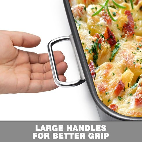Tiawudi Lasagna Pan, 15x10x2.8 Inch Nonstick Baking Pan with Handles for Oven