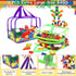 OPELETNNT 6 12.69.256.9In Colors Widen X-Large Toy Storage Bags with Labels, Reusable Clear PVC Board Game Storage