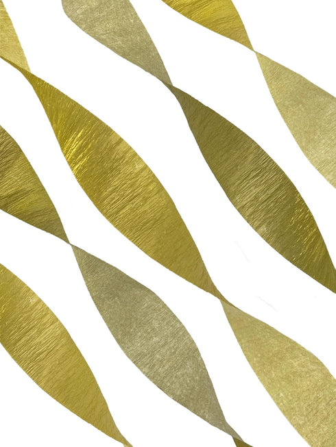 Gold Metallic Crepe Paper Streamers, 2 Rolls, Made in USA