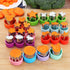 24pcs Vegetable Cutter Shapes Set, Mini Cookie Cutters, Fruit Cookie Pastry Stamps Mold with 30pcs Food Picks and Forks
