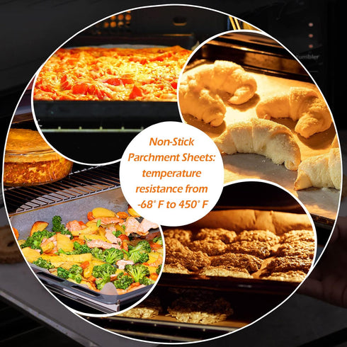 GeeRic Baking Parchment Paper, 100Pcs 8x12 inch Non-Stick Precut Baking Sheets for Cookies, Bread, Meat, Pizza