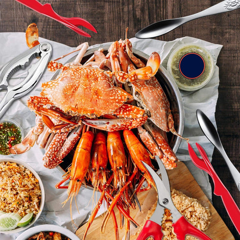 Crab Crackers and Tools Set, Stainless Steel Crab Leg Crackers and Picks Knife for Shellfish, Seafood Utensils