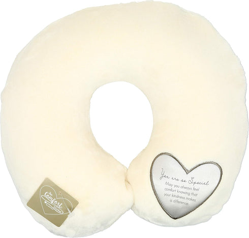 Pavilion Gift Company Mom-12 Royal Plush Love You Mom Soft Memory Foam Travel Neck Pillow, 12", Cream