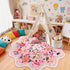 Macgace 5ft Pink Round Rug for Girls Bedroom, Machine Washable Floral Area Rugs with Non Slip Backing, Cute Flower