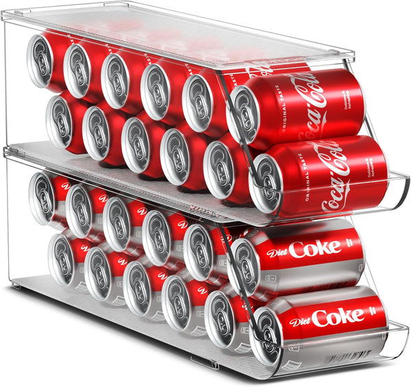 Sorbus Soda Can Organizer for Refrigerator Stackable Can Holder Dispenser with Lid